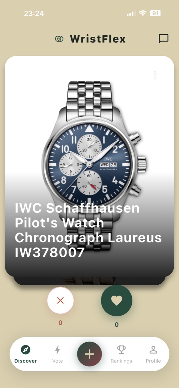 Discovering watches in WristFlex